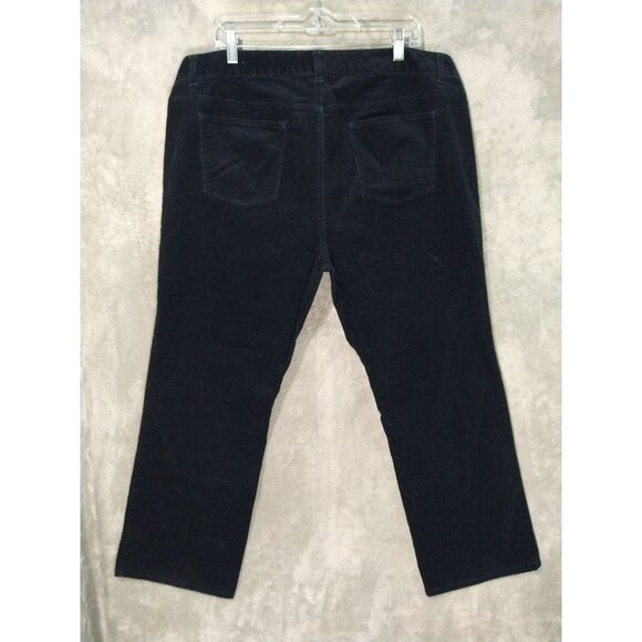 Talbots Pants Womens 18W Petite Black Corduroy Signature Boot Mid Rise Stretch - Picture 2 of 10